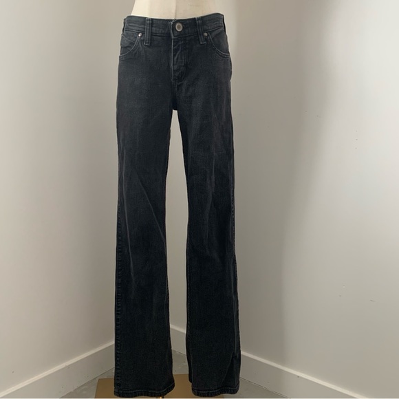 Wrangler Black Q Baby No Back Gap Mid-Rise Boot Cut Riding Jeans - Picture 9 of 14